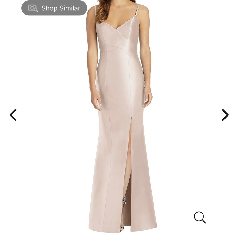 Alfred Sung Spaghetti Strap Sateen Twill Gown